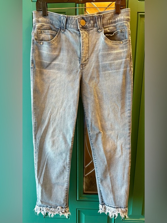Democracy Denim - Democracy Absolution Straight Leg Jeans Sz 12 Thick Fray Fringe Hem